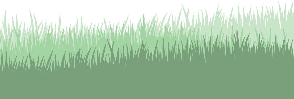 Grass illustration, green filed flat clip art design isolated