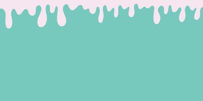 Cute drip liquid background, border, dripping glaze or paint wallpaper vector