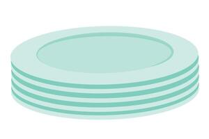 Stack of plates illustration. Flat element isolated on white background. Element for print, banner, card, brochure, logo, menu. vector