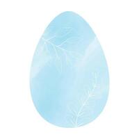 Watercolor easter egg silhouette with white elements. illustration isolated on white background, template for poster, icon, card, logo, label. vector