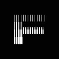 F letra líneas logo icono ilustración vector