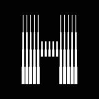 H Letter Lines Logo Icon Illustration vector