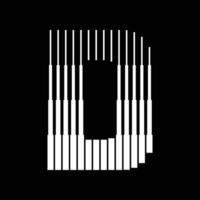 D Letter Lines Logo Icon Illustration vector