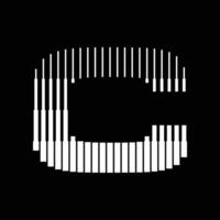 C Letter Lines Logo Icon Illustration vector