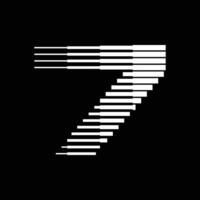 7 7 número líneas logo icono ilustración vector