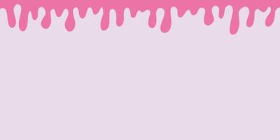Cute pink drip liquid background, border design vector