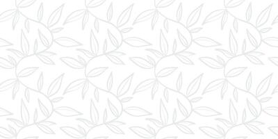 White leaf backgorund, elegant climbing vines repeat pattern, seamless wallpaper design with leaves vector
