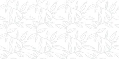 White leaf backgorund, elegant climbing vines repeat pattern, seamless wallpaper design with leaves vector