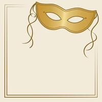 Gold masquerade or carnival invitation concept design, theater background frame concept vector