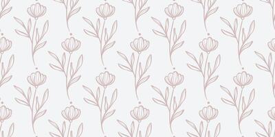 Spring elegant minimalist white floral background, seamless repeat pattern design vector