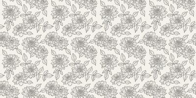 Vintage dahlia pattern, seamless repeating flower backgorund, elegant daisy print design vector