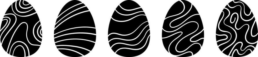 miedoso Pascua de Resurrección huevos, huevo acortar Arte colección diseño vector