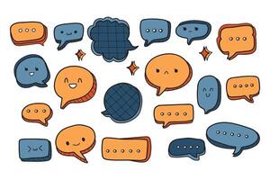 A bunch of cartoon faces with speech bubbles vector