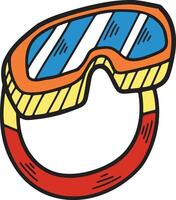 A pair of goggles with a black frame vector