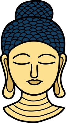 A drawing of a Buddha with a serene expression