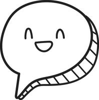 un caricaturesco sonriente cara es dibujado en un blanco antecedentes vector