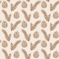 Pine cone seamless repeat pattern, background design vector