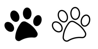 Cute paw icon set, isolated illustration design vector