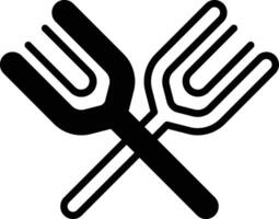 Two forks are crossed over each other vector