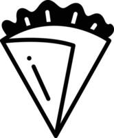 A slice of pie is shown in a black and white drawing vector