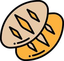 A black and white drawing of a bread roll vector