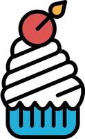 A cupcake with a cherry on top vector