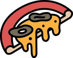 A slice of pizza with melted cheese on it vector