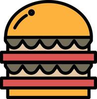 A black and white drawing of a hamburger with cheese on top vector