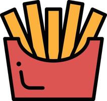 A black and white drawing of a bowl of french fries vector