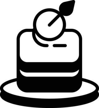 un pastel con un Cereza en parte superior y un verde hoja vector