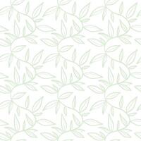 Seamless pattern with green climbing vines on white background, leaf wallpaper print vector