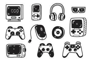 un colección de juego controladores y accesorios vector