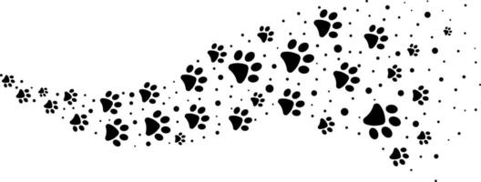 Paw prints wave decorative clip art, walking trail sign design, isolated vector