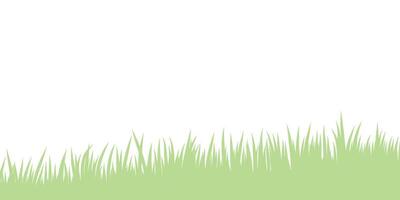 Green grass banner, flat illustration, lawn border design isolated vector