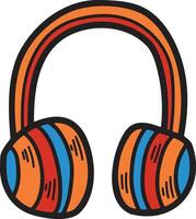 A pair of headphones with a cartoonish style vector