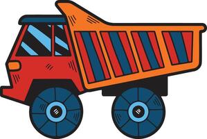 un dibujos animados camión con un grande abierto espalda vector