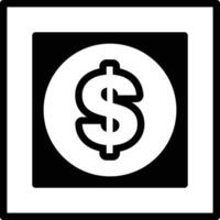 A black and white image of a dollar sign with a circle around it In the concept of business icons vector