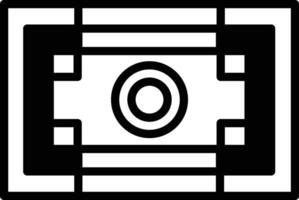 A black and white image of a dollar bill with a circle in the middle In the concept of business icons vector