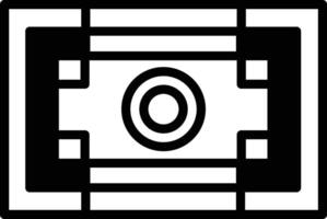 A black and white image of a dollar bill with a circle in the middle In the concept of business icons vector