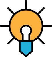 light bulb with a keyhole in the middle In the concept of business icons vector