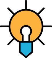 light bulb with a keyhole in the middle In the concept of business icons vector