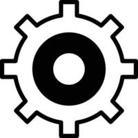 A black and white image of a gear In the concept of business icons vector