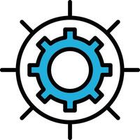 A black and white image of a gear In the concept of business icons vector
