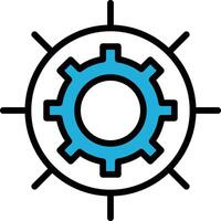 A black and white image of a gear In the concept of business icons vector