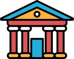 A building with columns and a dome on top In the concept of business icons vector