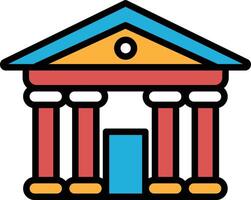 A building with columns and a dome on top In the concept of business icons vector