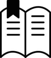 A book with a bookmark is shown in black and white In the concept of business icons vector