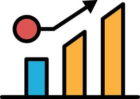 A black and white image of a graph with a line going up In the concept of business icons vector