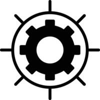 A black and white image of a gear In the concept of business icons vector