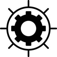 A black and white image of a gear In the concept of business icons vector